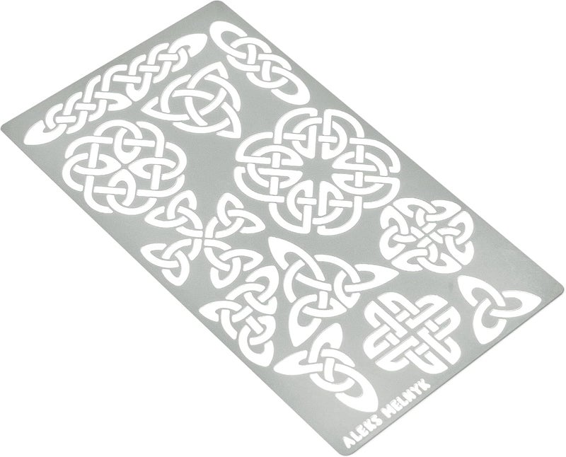 Aleks Melnyk No.32 Metal Journal Stencil, Pyrography Celtic Patterns, Celtic Knot, Viking Stencil, Wood Burning Template, Wood Carving, Bullet Journaling - Image 2